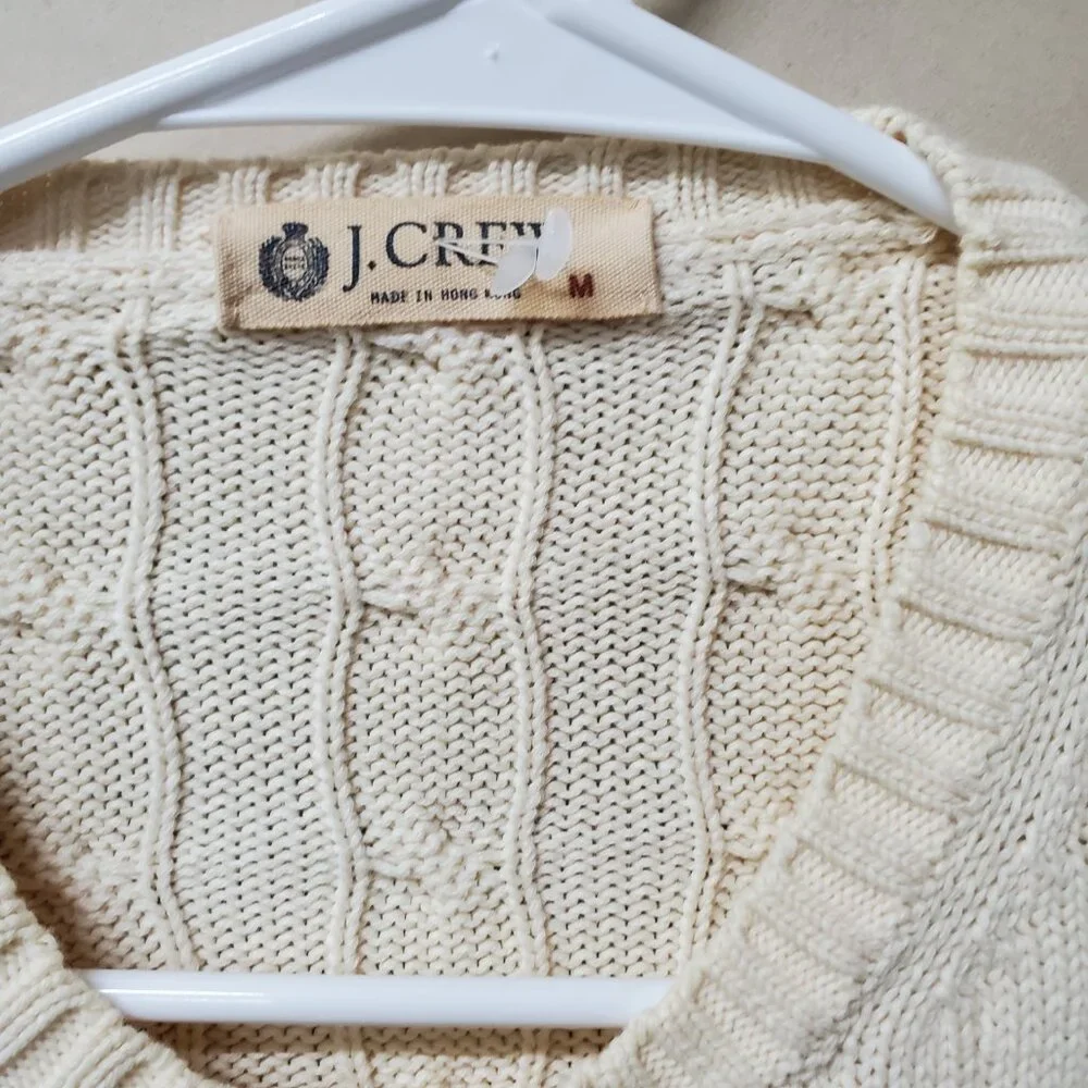 J.Crew Cable Knit Sweater Medium Ivory‎